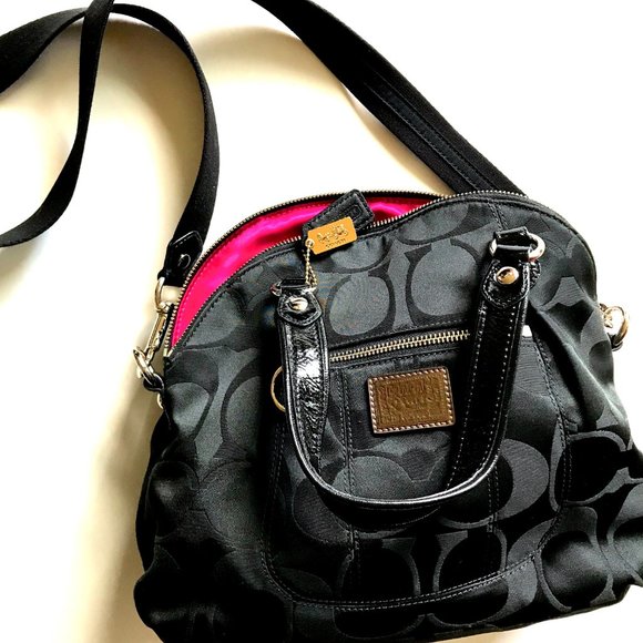 Coach Handbags - Coach Black Print Handbag w/ Printed Logos